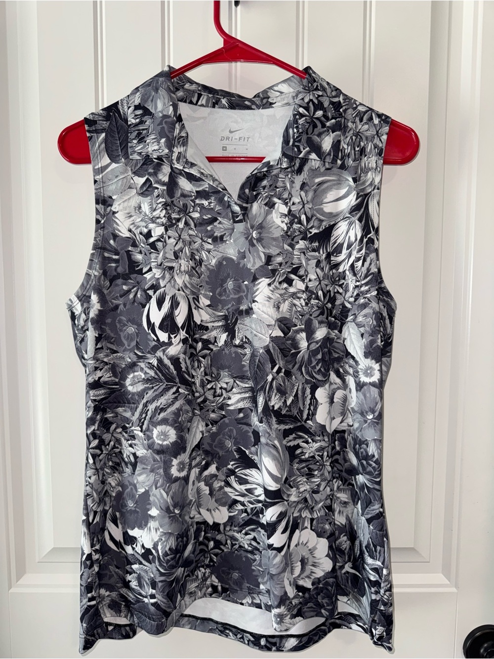 Nike Dri-FIT Sleeveless Floral Tank - Black & White